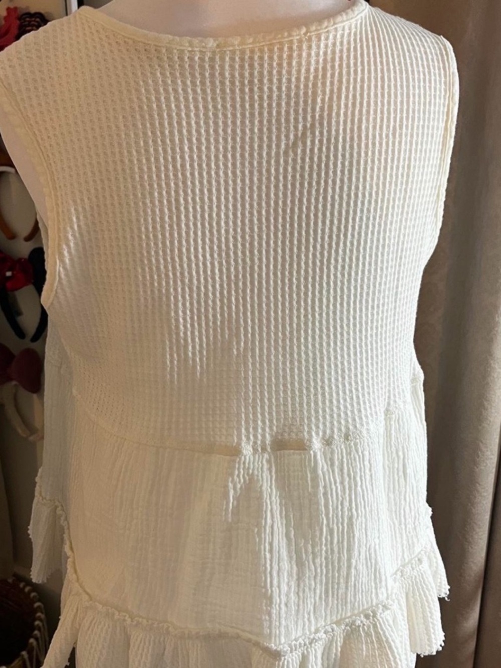 Pink Rose Ivory/Off-White Ruffled Top - Picture 2 of 3